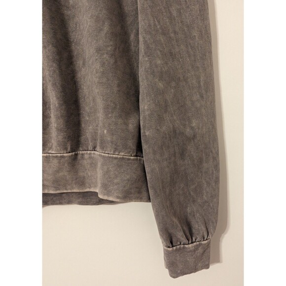 Anthropologie Eri + Ali Small Pullover Acid Wash Ruffle Grey Distressed - Picture 6 of 13